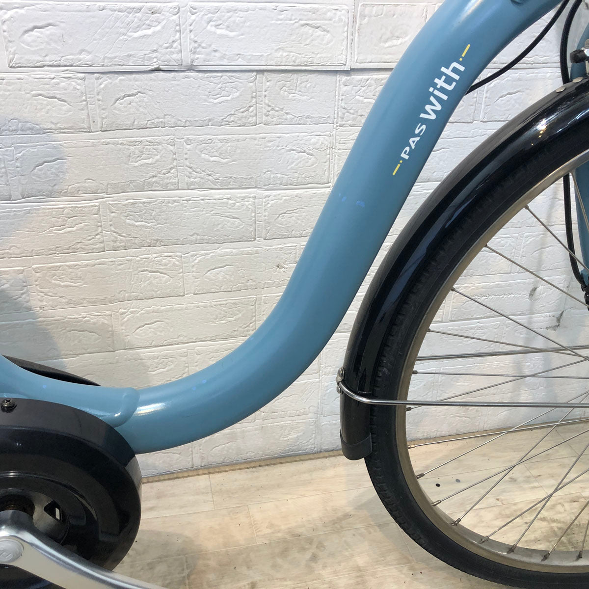 中古電動自転車 ヤマハ PAS With パス ウィズ ブルー 26インチ YD021
