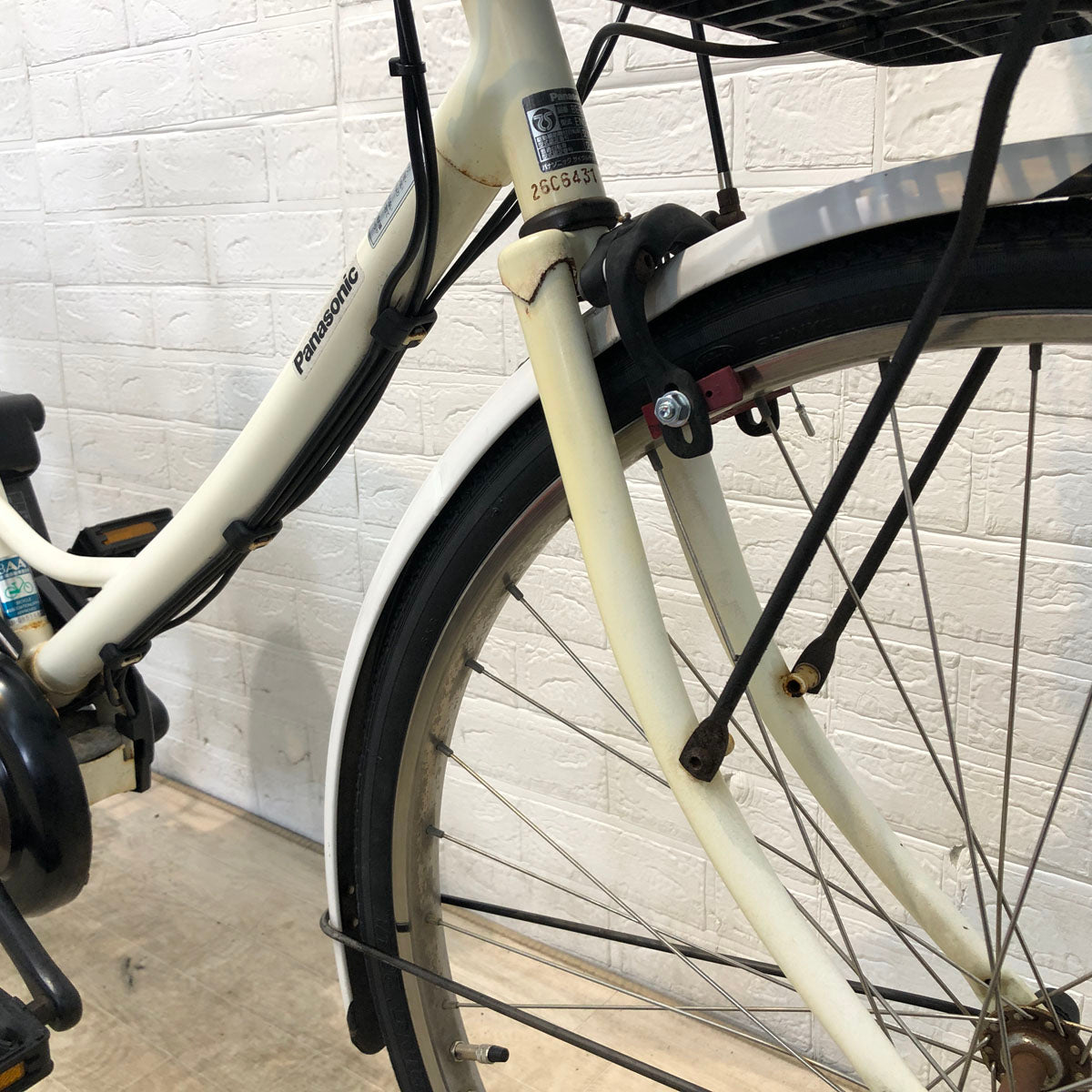 中古電動自転車 パナソニック エーガールズ ホワイト 26インチ YD022