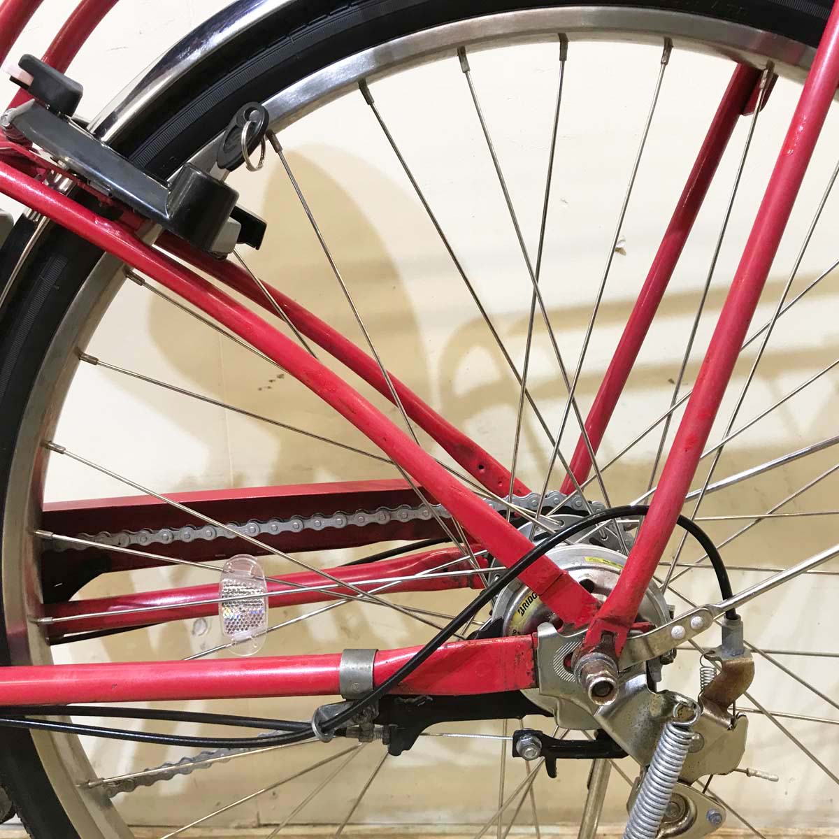 中古電動自転車 パナソニック ビビスタイルDX レッド 26インチ KG107