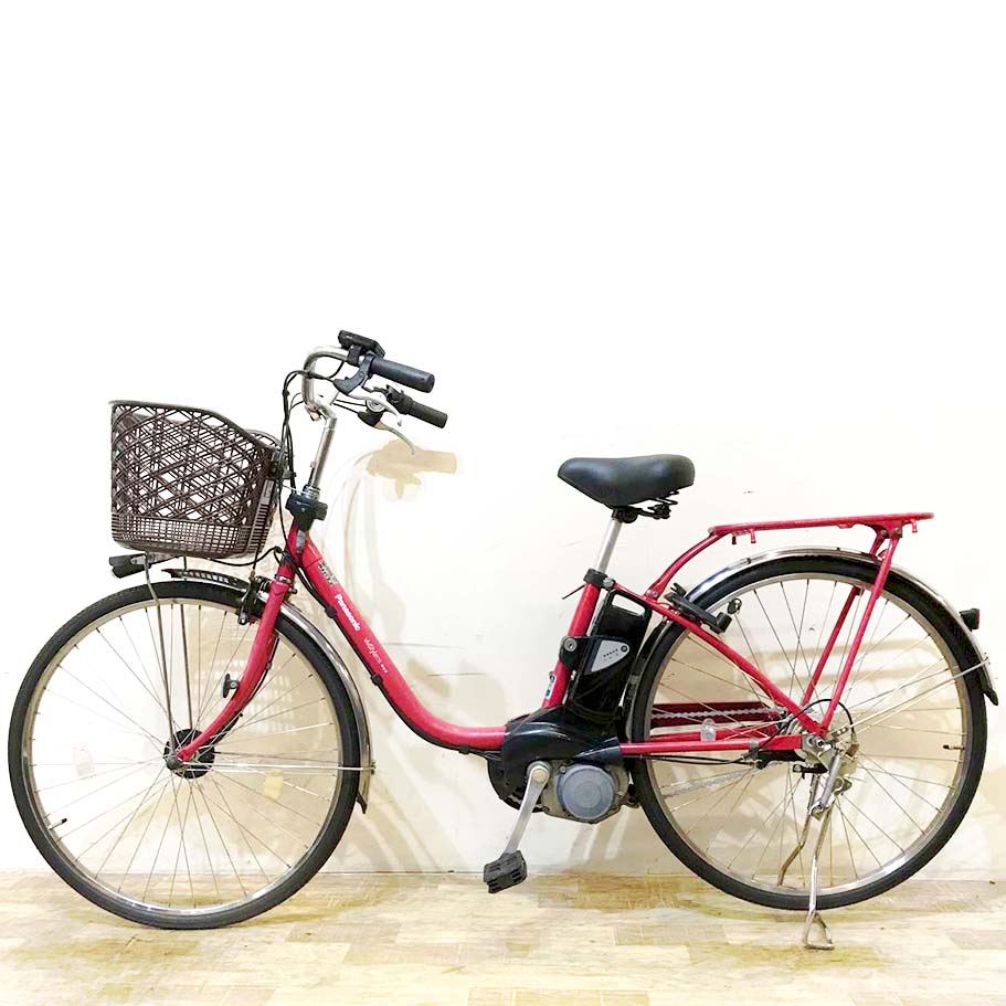 中古電動自転車 パナソニック ビビスタイルDX レッド 26インチ KG107