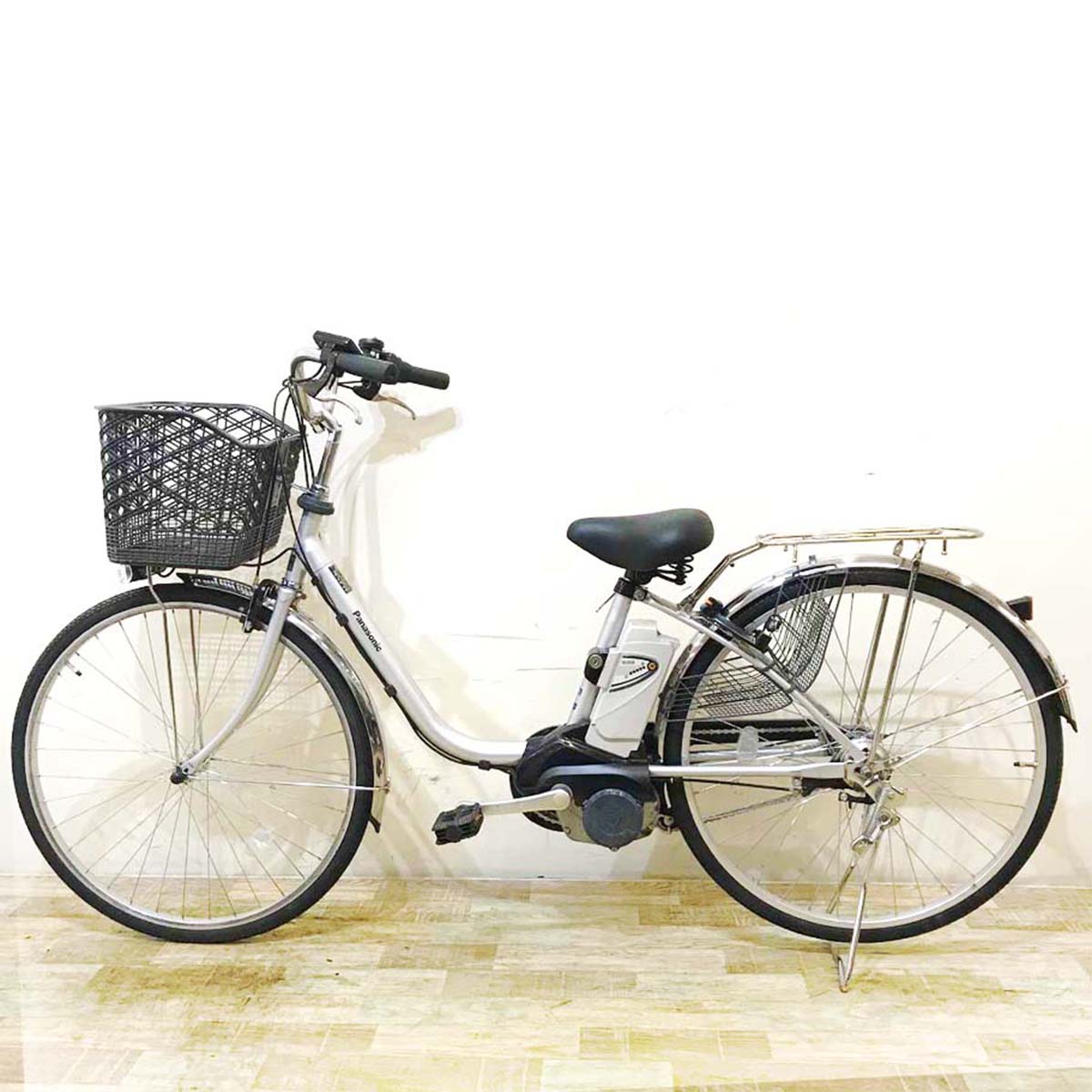 中古電動自転車  パナソニック ビビ TX シルバー 26インチ KB110