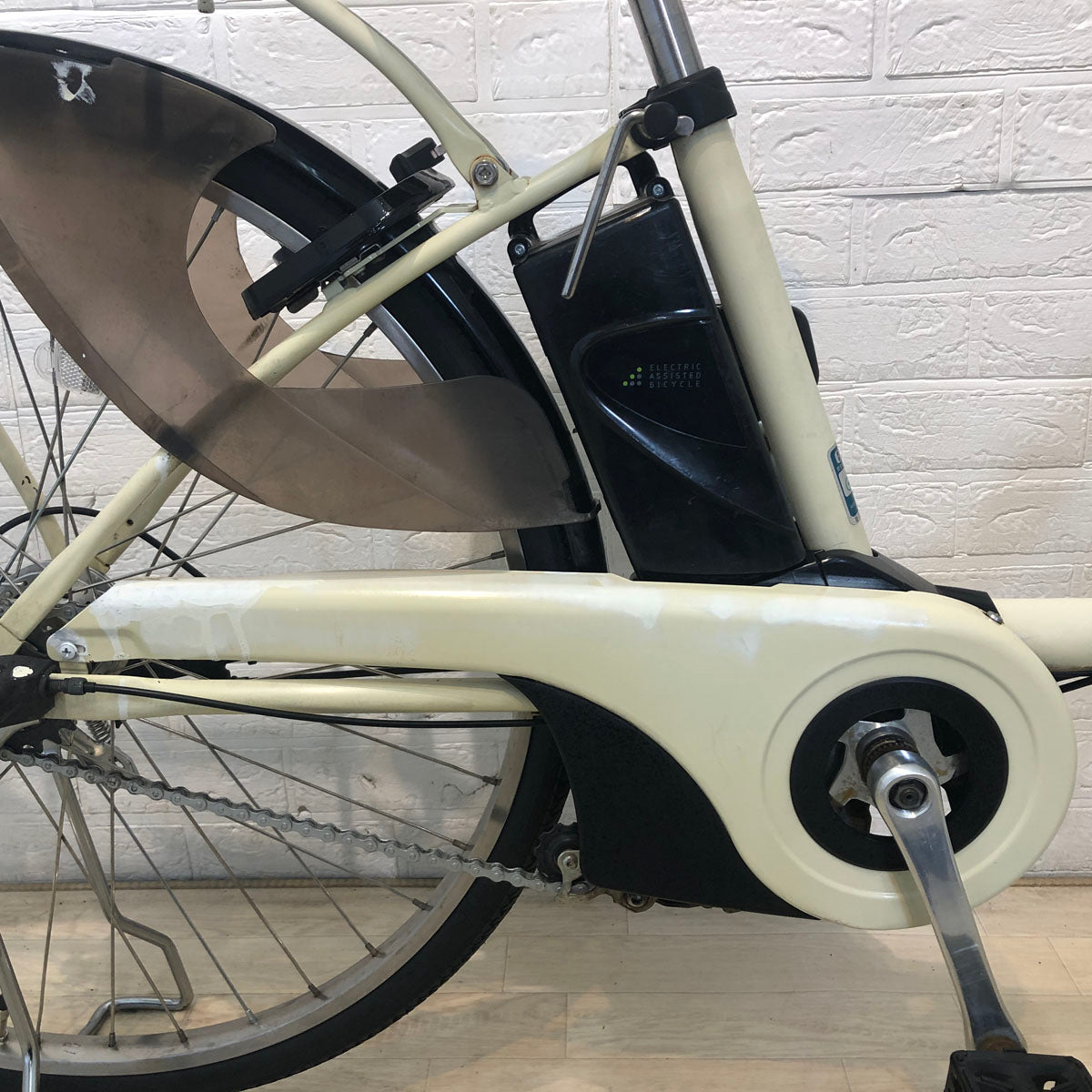 中古電動自転車 パナソニック ビビ スタイル DX アイボリーホワイト 26インチ YD041