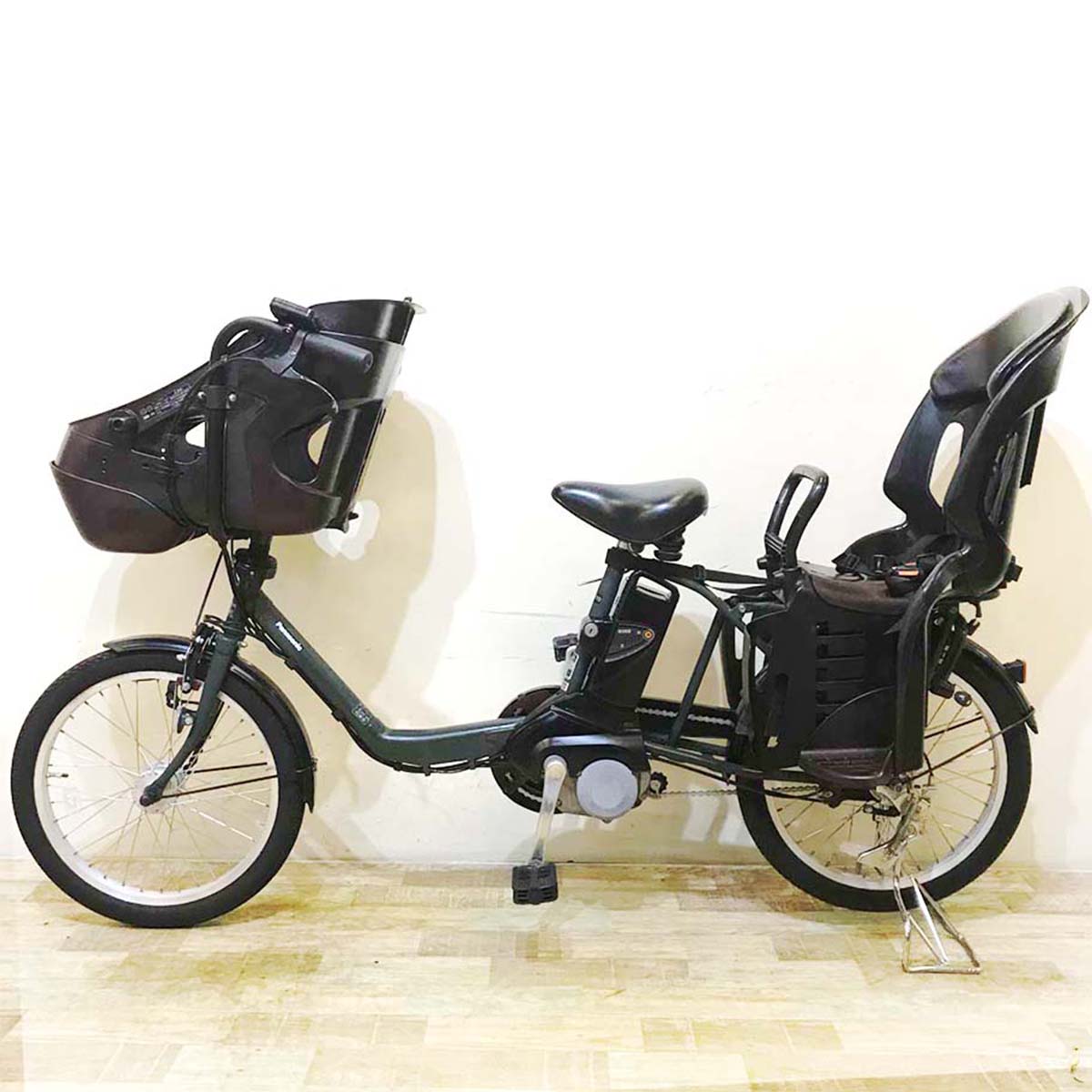 子供乗せ電動自転車 パナソニック ギュット・ミニ・DX 20インチ グリーン 中古電動自転車 パナソニック ギュット ミニ DX カーキ 20インチ KC007