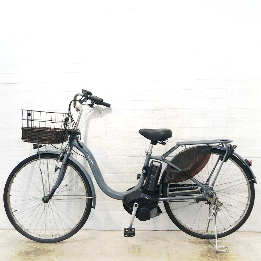 中古電動自転車 ヤマハ PAS ウィズDX グレー 26インチ YI059