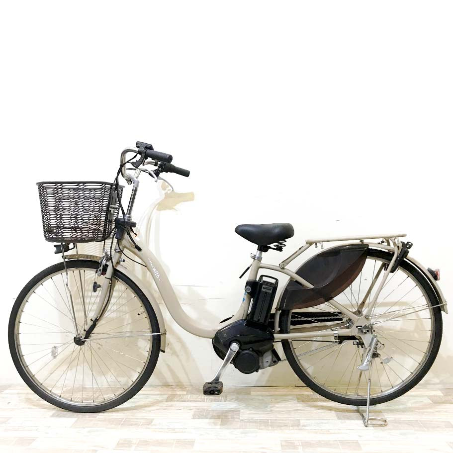 中古電動自転車 ヤマハ PAS ウィズ ベージュ 26インチ KH006
