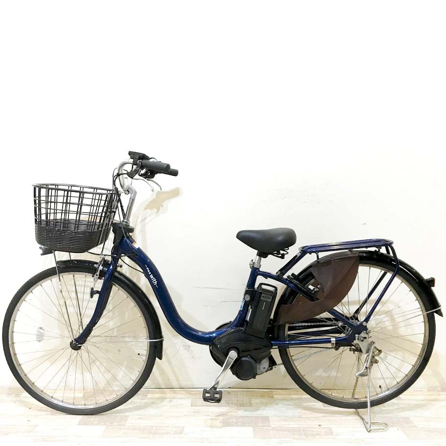 中古電動自転車 ヤマハ PAS ウィズ ネイビー 26インチ KH013