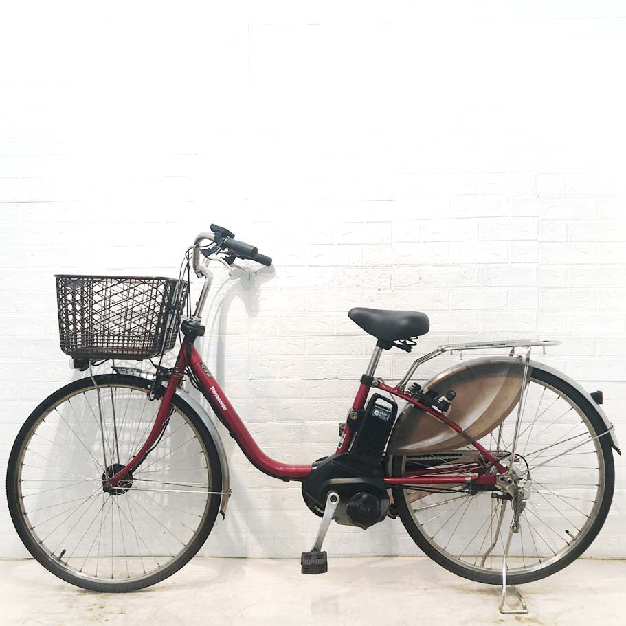 中古電動自転車 パナソニック ビビDX レッド 26インチ YI077