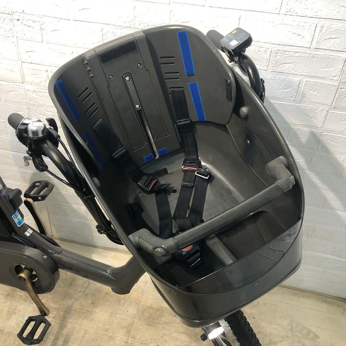 中古電動自転車 新品バッテリー ブリヂストン bikke POLAR e ビッケ ポーラー イー グレー 20インチ YD074  