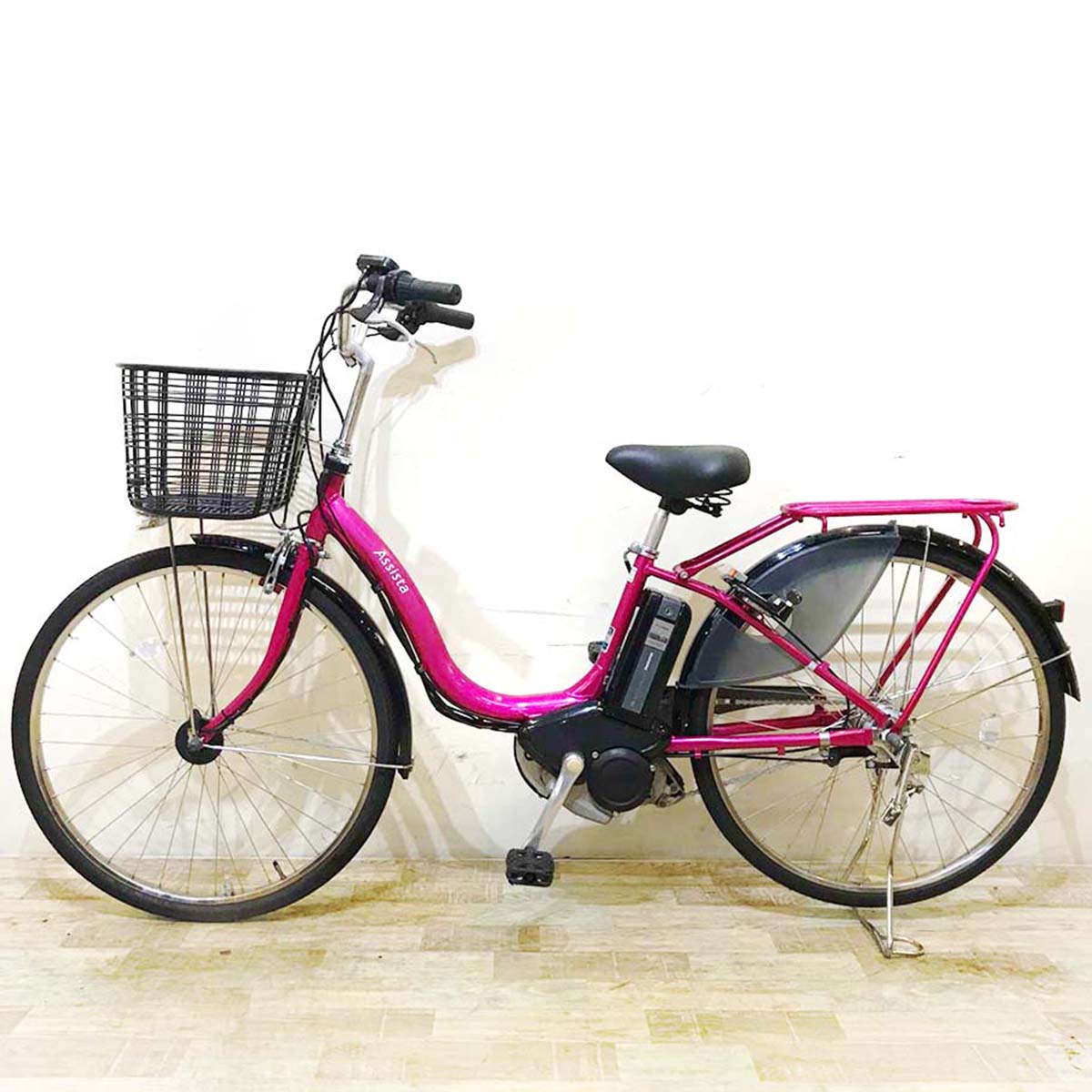 中古電動自転車 ブリヂストン アシスタ ピンク 26インチ KC034 