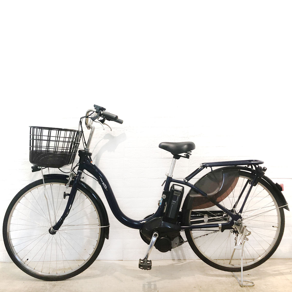 中古電動自転車 ヤマハ PAS With パス ウィズ ネイビー 26インチ YW020