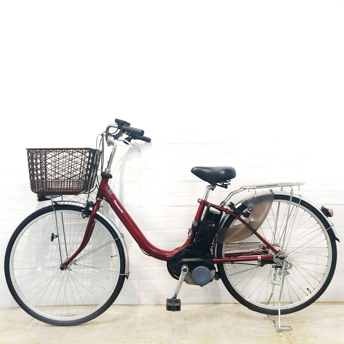 中古電動自転車 パナソニック ビビ ライト U レッド 26インチ YD090