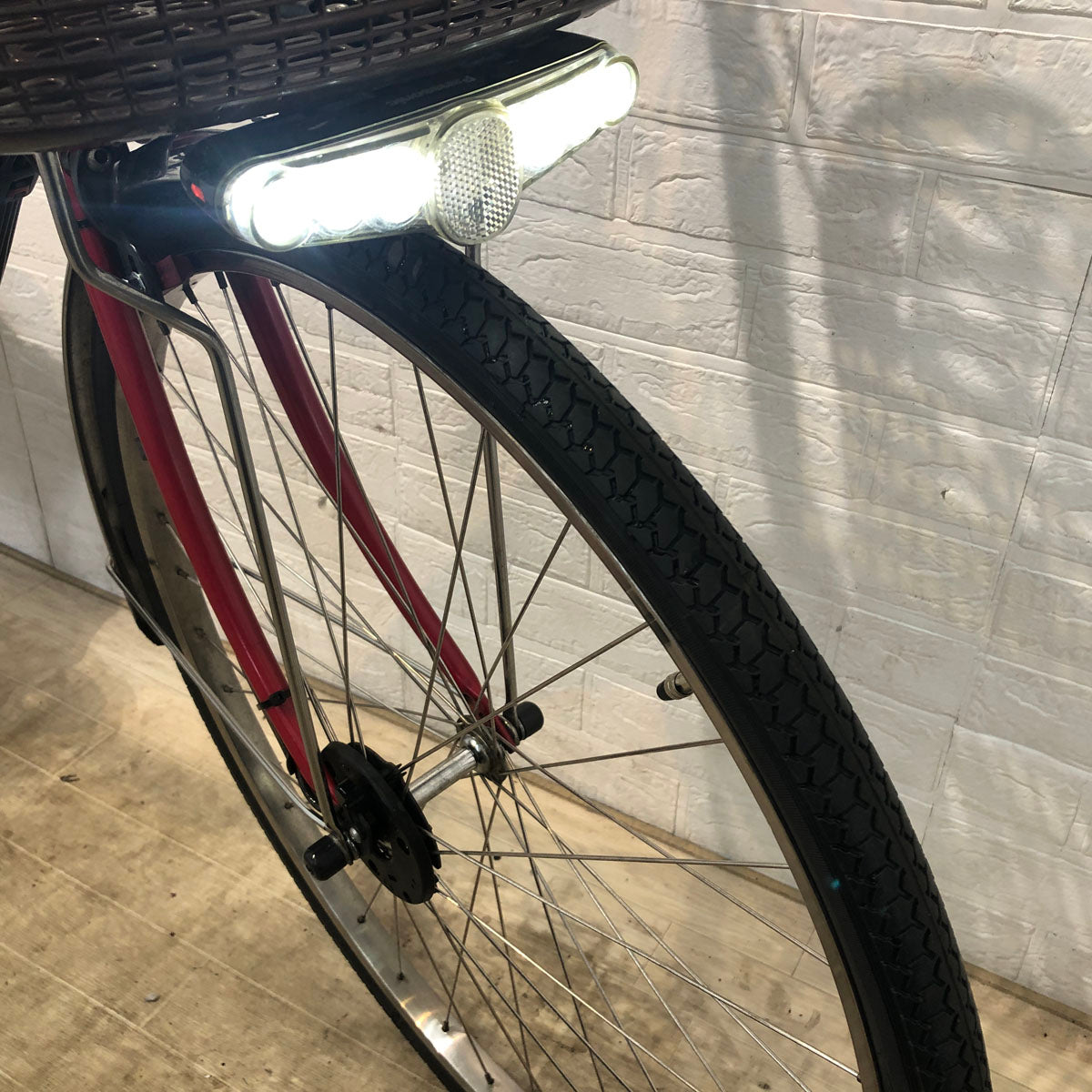 中古電動自転車 パナソニック ビビ DX レッド 26インチ YD093