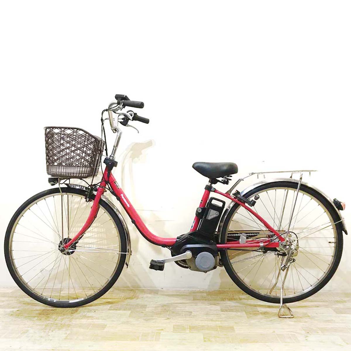 中古電動自転車  パナソニック ビビ DX レッド 26インチ KC058