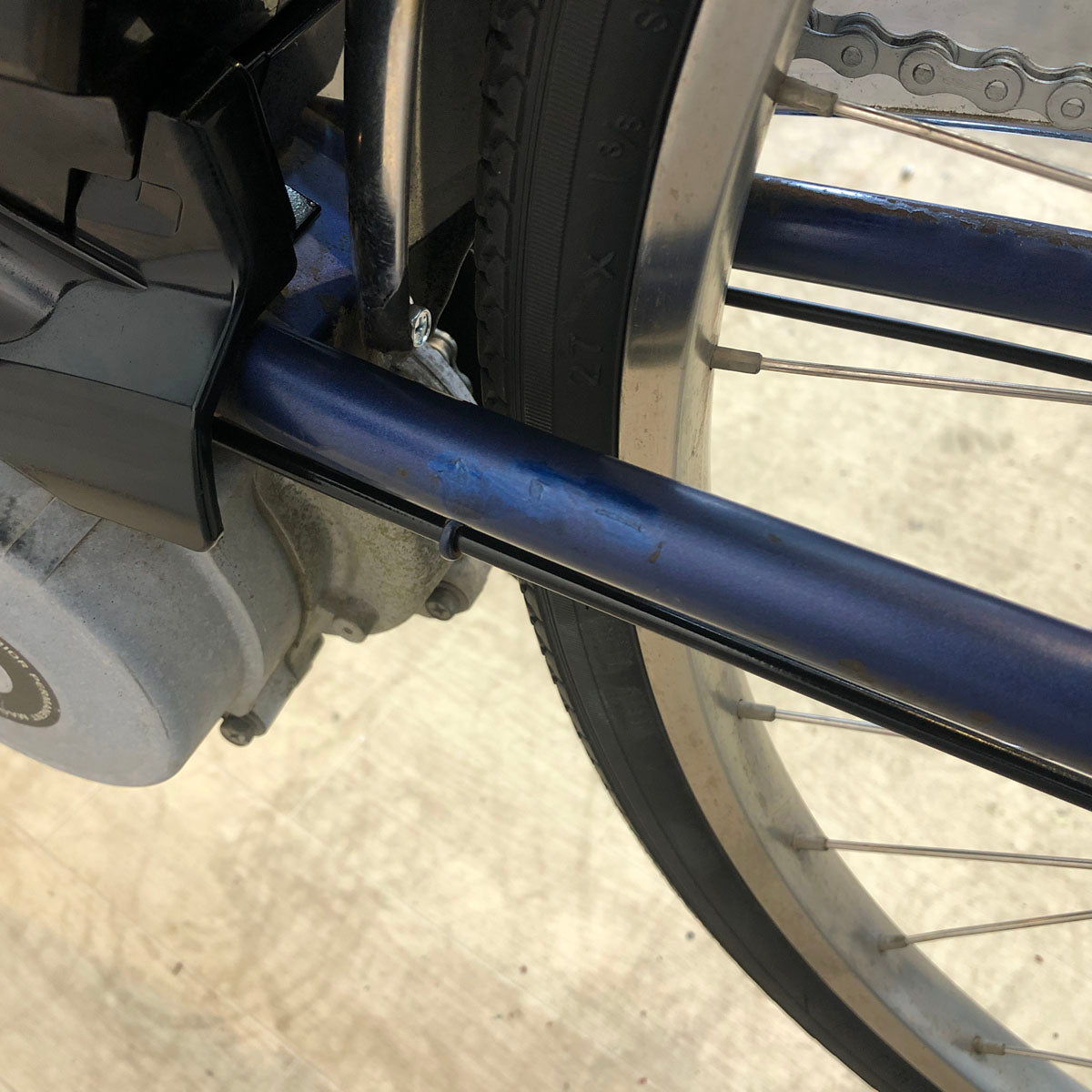 中古電動自転車 パナソニック ビビ タフネス ブルー 27インチ  YD102