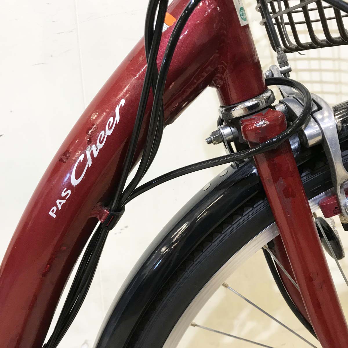 中古電動自転車 ヤマハ PAS チア レッド 26インチ KH052
