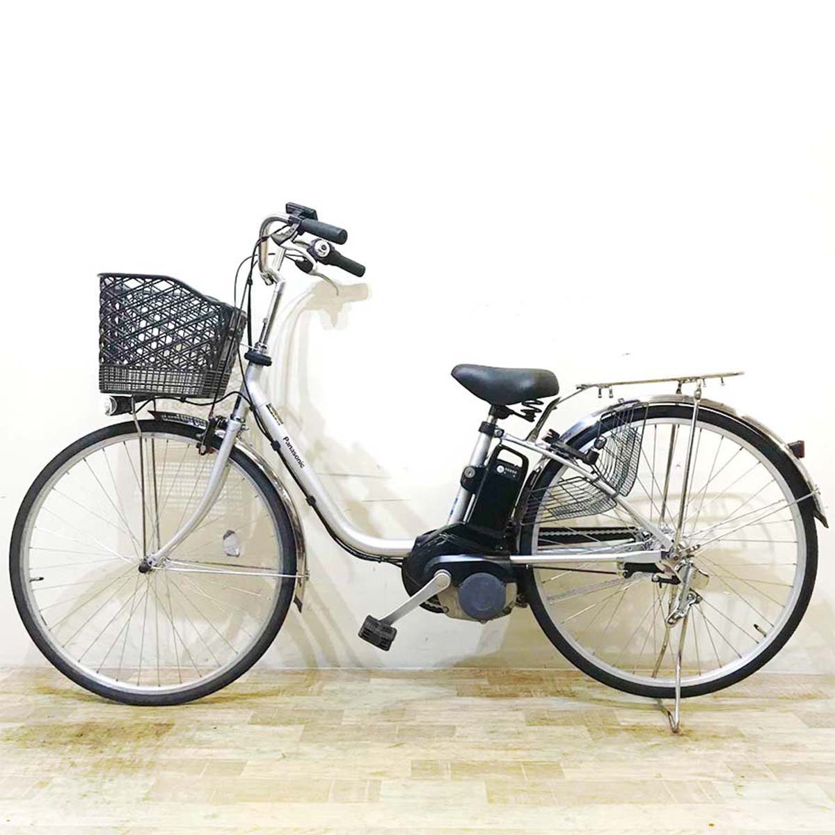 中古電動自転車  パナソニック ビビ SX シルバー 26インチ KC068