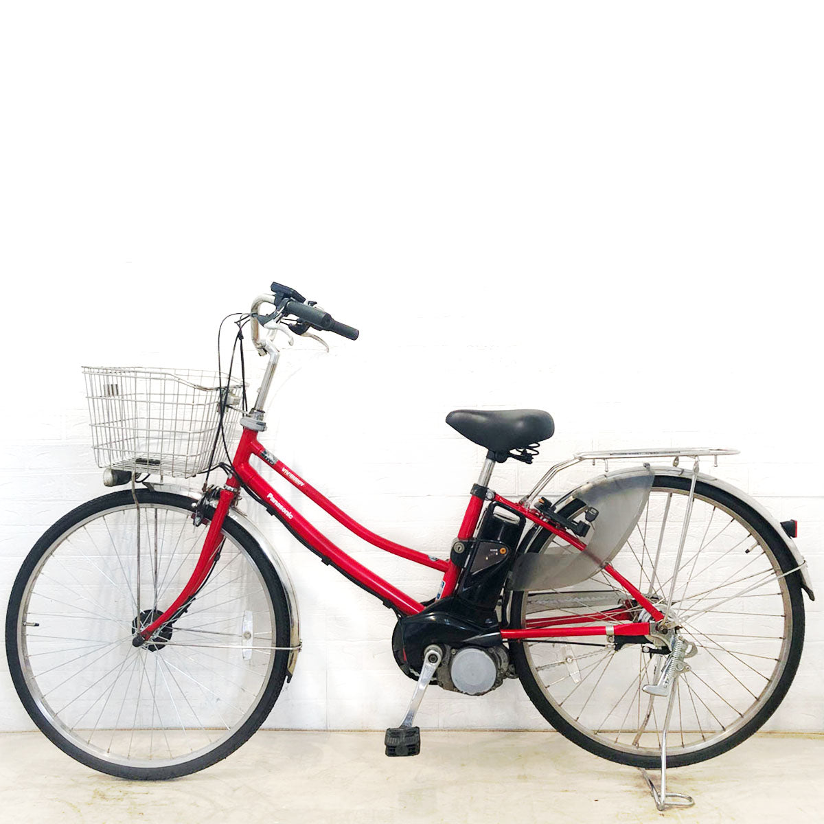 中古電動自転車 パナソニック ビビ バディ レッド 26インチ YD107
