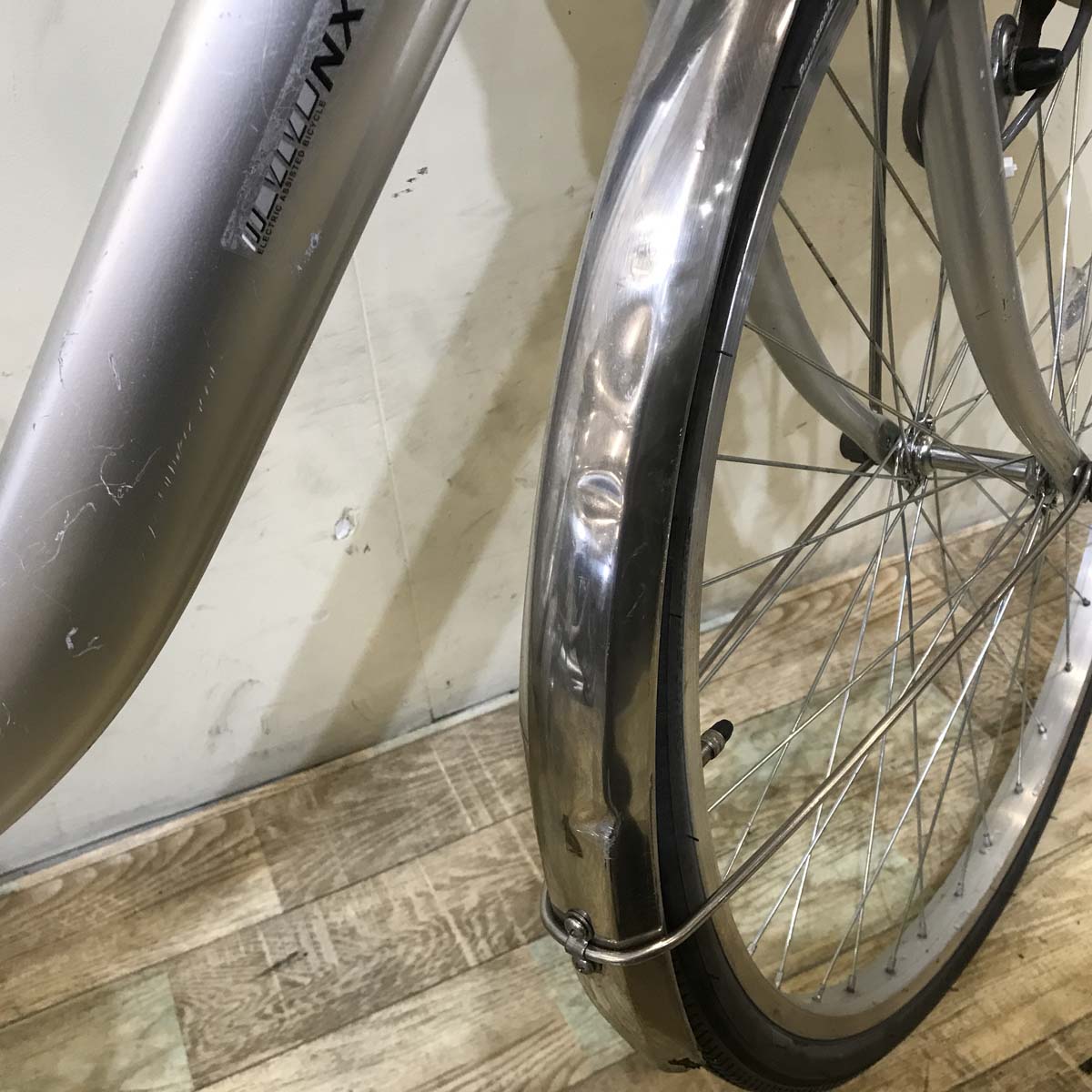中古電動自転車 パナソニック ビビ NX シルバー 26インチ KC077 