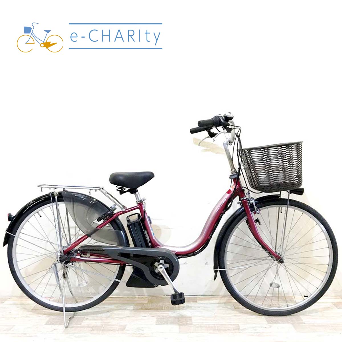中古電動自転車 ヤマハ PAS チア レッド 26インチ KH063