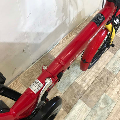 折りたたみ パナソニック オフタイム レッド × イエロー 前18×後20インチ KT092 【中古車】