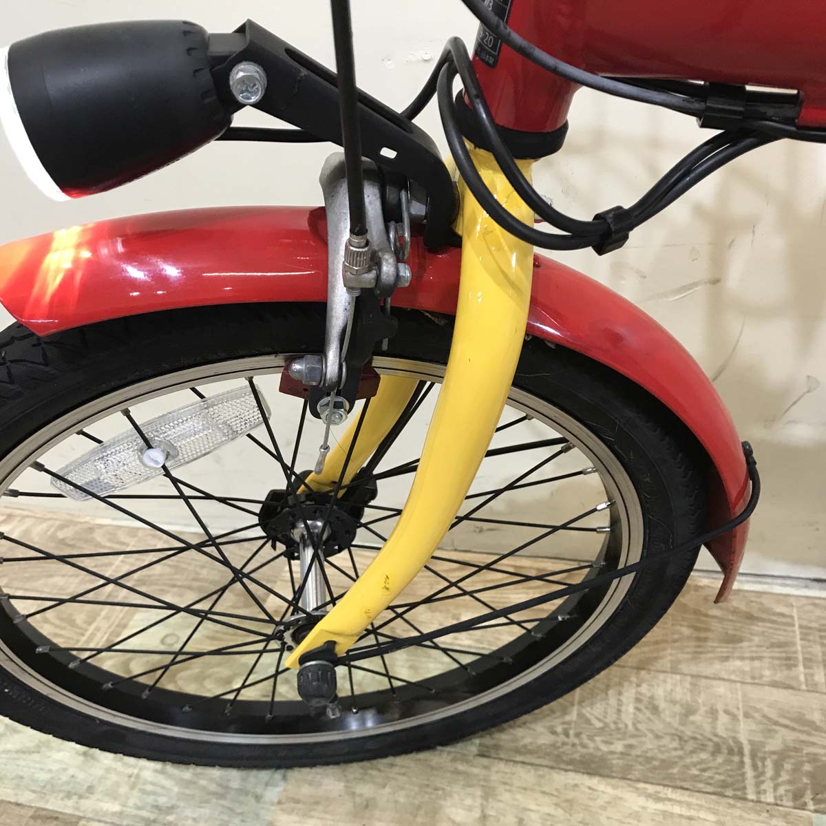 折りたたみ パナソニック オフタイム レッド × イエロー 前18×後20インチ KT092 【中古車】