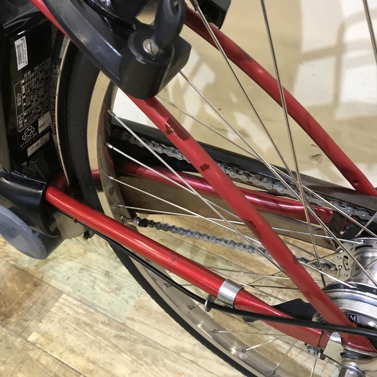 中古電動自転車  パナソニック ビビ DX レッド 26インチ KC102