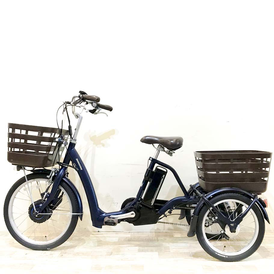 中古電動自転車 ブリヂストン フロンティア ラクットワゴン ネイビー 20×16インチ KH087