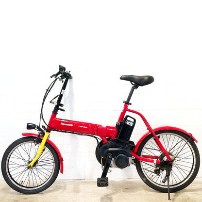 折りたたみ パナソニック オフタイム レッド × イエロー 前18×後20インチ YN009 【中古車】