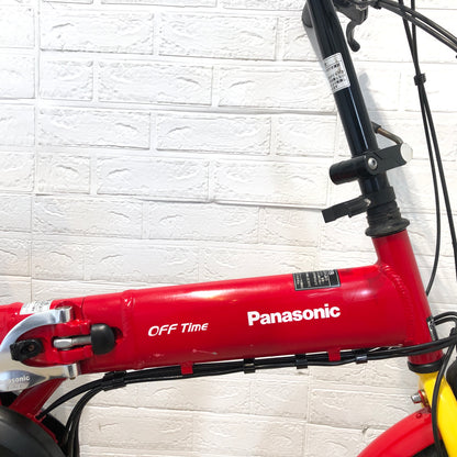 折りたたみ パナソニック オフタイム レッド × イエロー 前18×後20インチ YN009 【中古車】