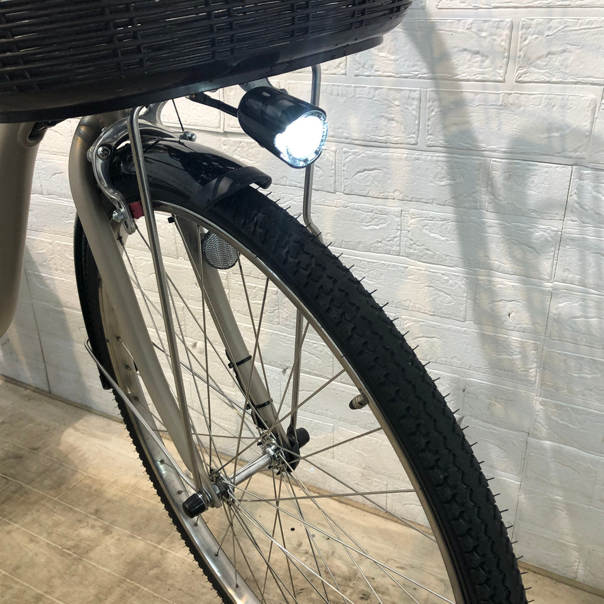 中古電動自転車 ヤマハ PAS With パス ウィズ ベージュ 26インチ YE049