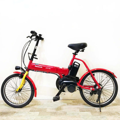 折りたたみ パナソニック オフタイム レッド × イエロー 前18×後20インチ KT125 【中古車】