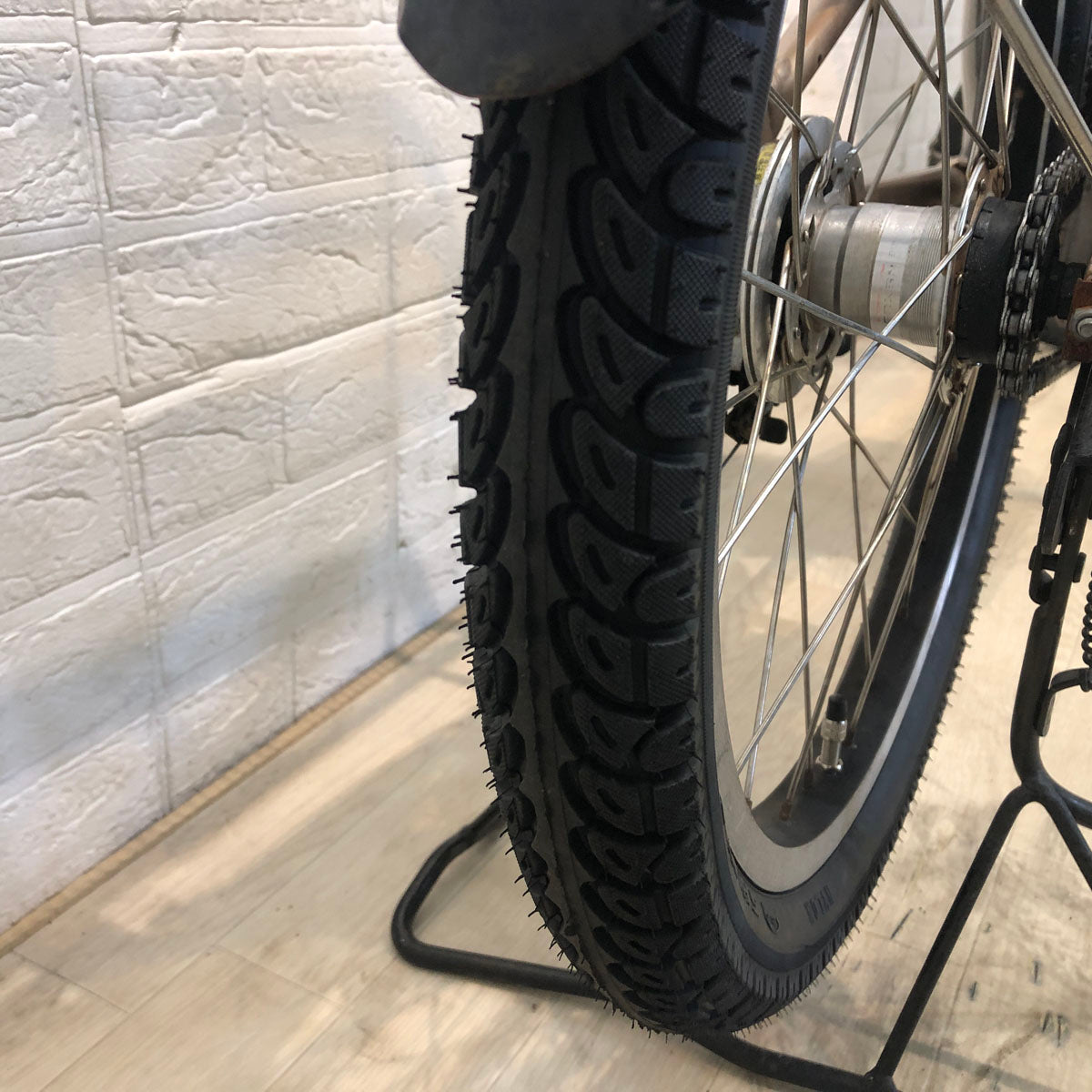 中古電動自転車 新品バッテリー ブリヂストン アンジェリーノ プティット e プレシャスベージュ 20インチ YE053