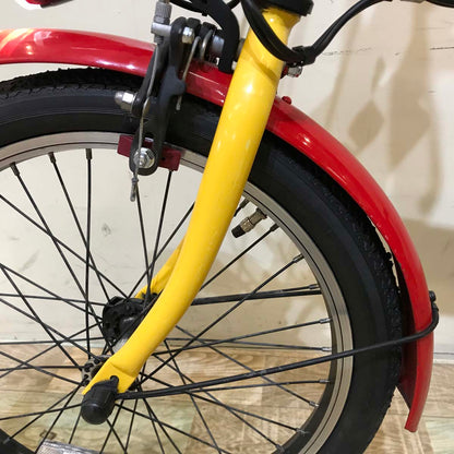 折りたたみ パナソニック オフタイム レッド × イエロー 前18×後20インチ KT127 【中古車】