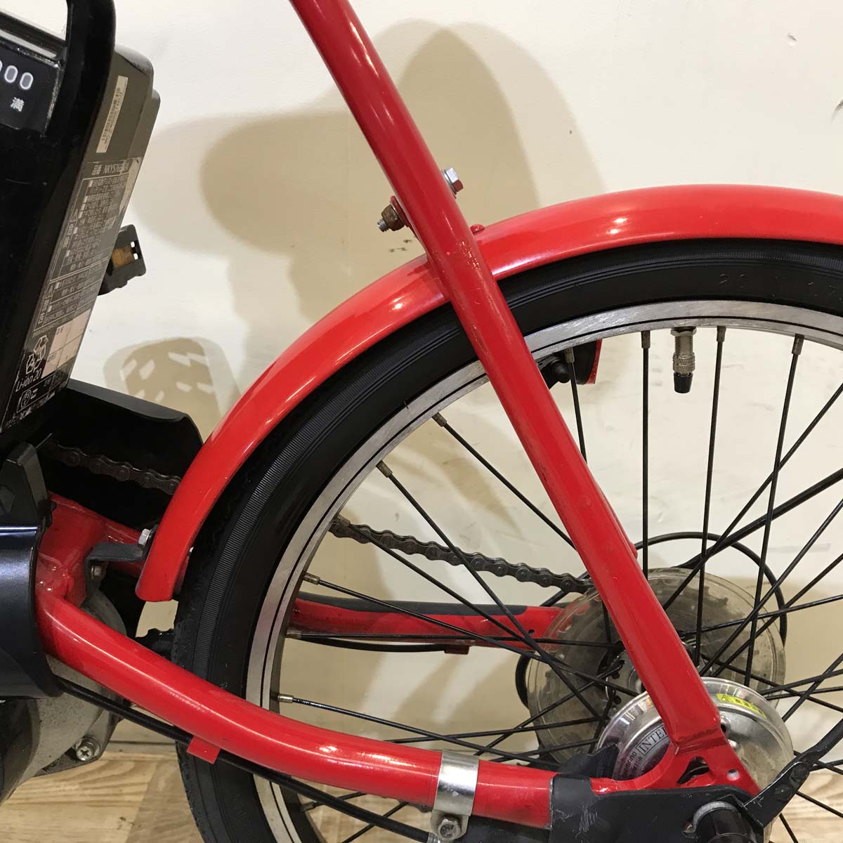 折りたたみ パナソニック オフタイム レッド × イエロー 前18×後20インチ KT127 【中古車】