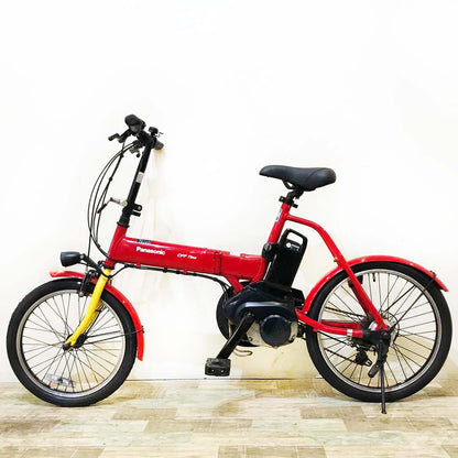 折りたたみ パナソニック オフタイム レッド × イエロー 前18×後20インチ KT127 【中古車】