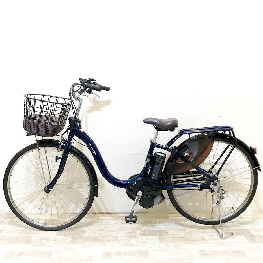 中古電動自転車 ヤマハ PAS ウィズ ネイビー 26インチ KH107