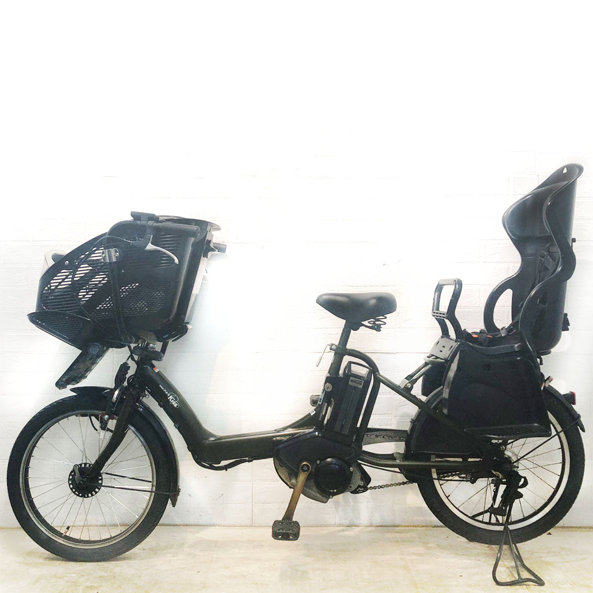 中古電動自転車 ヤマハ PAS Kiss mini  パス キッス ミニ カーキ 20インチ YE076