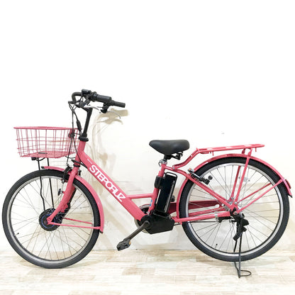 ブリヂストン ステップクルーズe（デュアルドライブ） ピンク 26インチ KH127 【中古車】