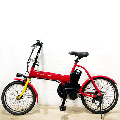 折りたたみ パナソニック オフタイム レッド × イエロー 前18×後20インチ YN037 【中古車】