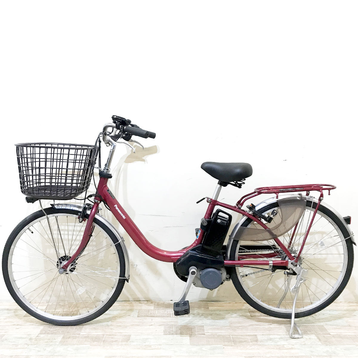 中古電動自転車 パナソニック ビビL レッド 24インチ KH132
