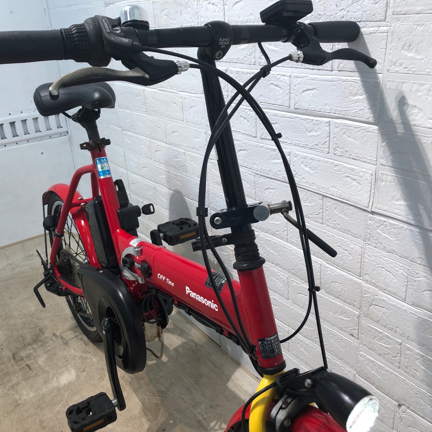 折りたたみ パナソニック オフタイム レッド × イエロー 前18×後20インチ YN054 【中古車】