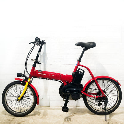 折りたたみ パナソニック オフタイム レッド × イエロー 前18×後20インチ YN058 【中古車】