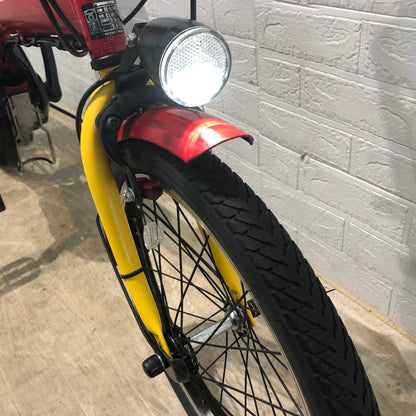 折りたたみ パナソニック オフタイム レッド × イエロー 前18×後20インチ YN058 【中古車】