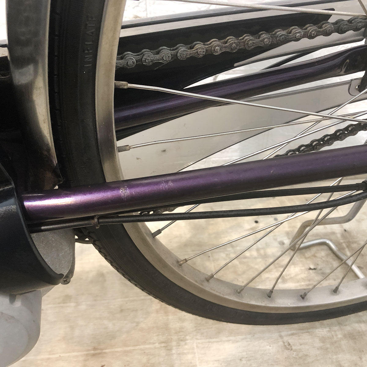 中古電動自転車 パナソニック ビビ DX パープル 26インチ YE103