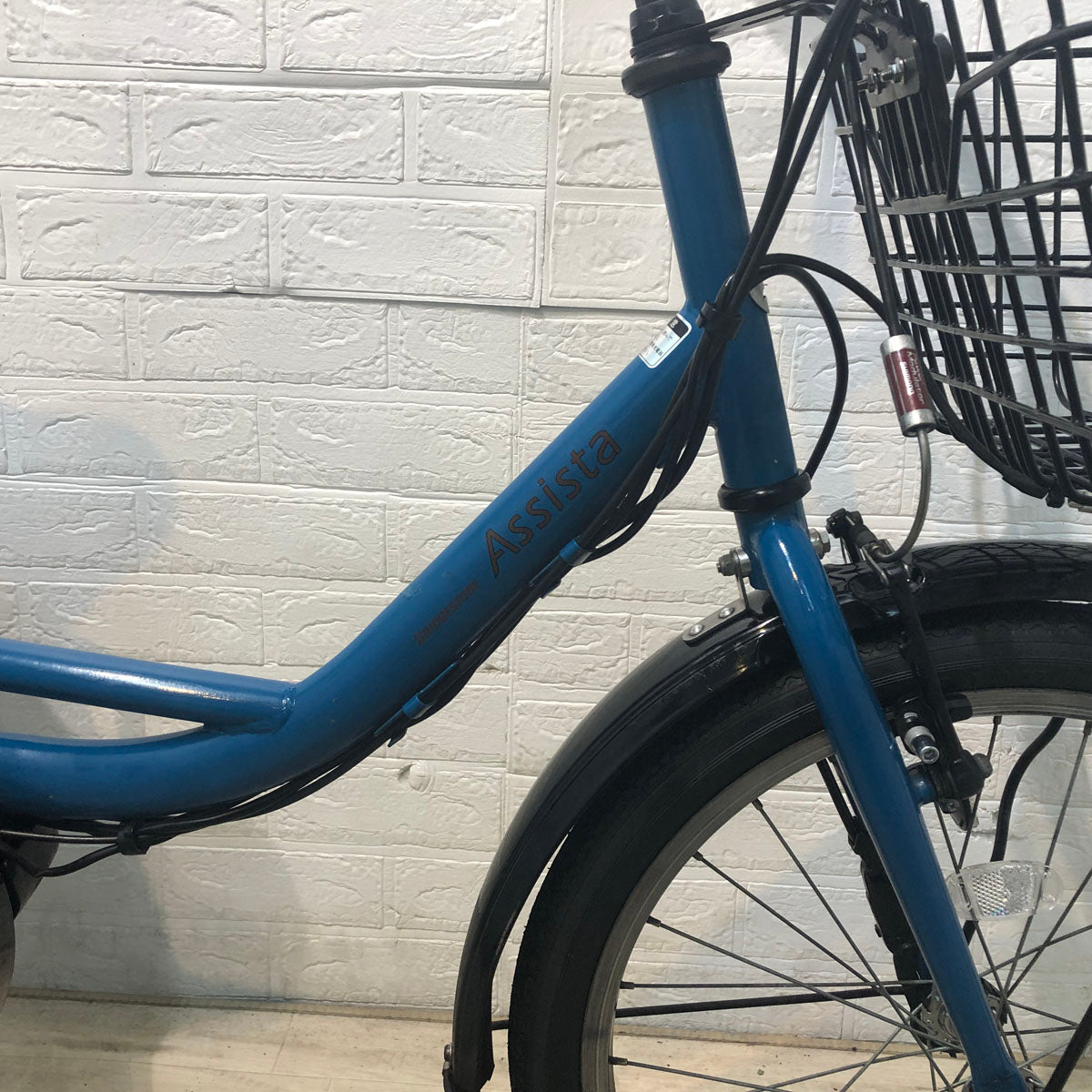 中古電動自転車 ブリヂストン アシスタ ファイン ミニ ブルー 前20×後18インチ YE107
