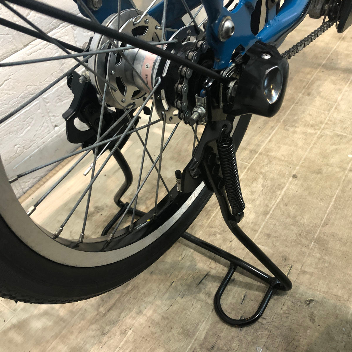 中古電動自転車 ブリヂストン アシスタ ファイン ミニ ブルー 前20×後18インチ YE107