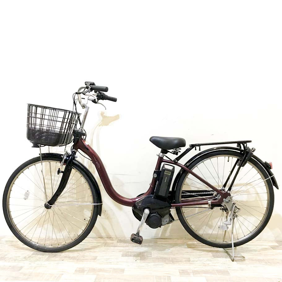 中古電動自転車 ヤマハ PAS ウィズ ブラウン 26インチ KI023