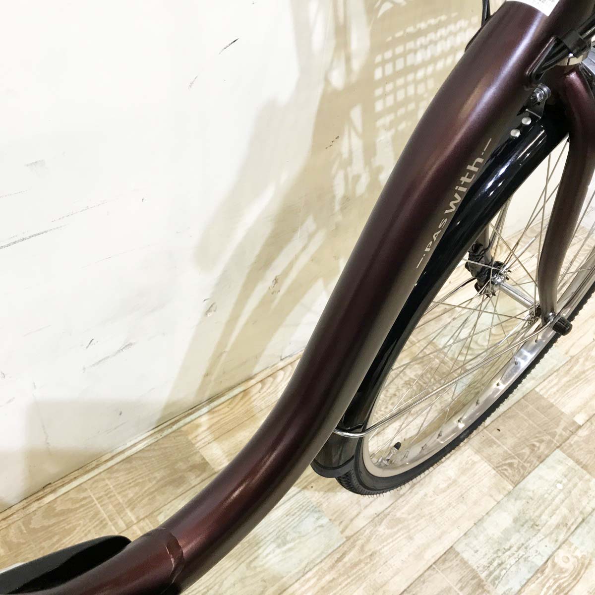 中古電動自転車 ヤマハ PAS ウィズ ブラウン 26インチ KI028