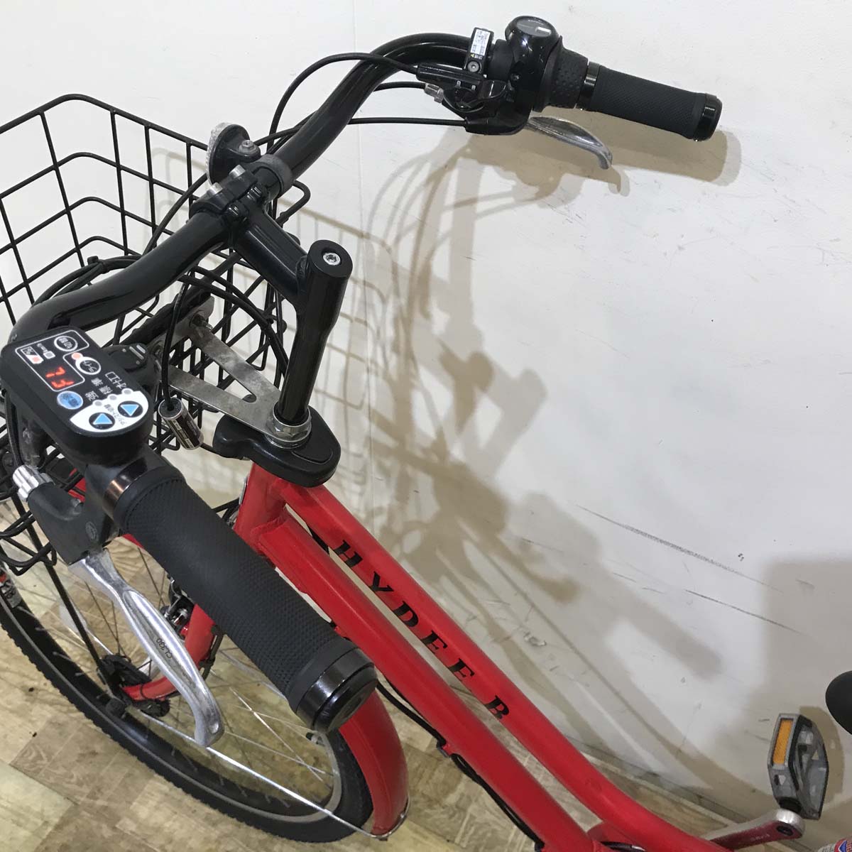 中古電動自転車 ブリヂストン HYDEE B ハイディ ビー レッド 26インチ KD093