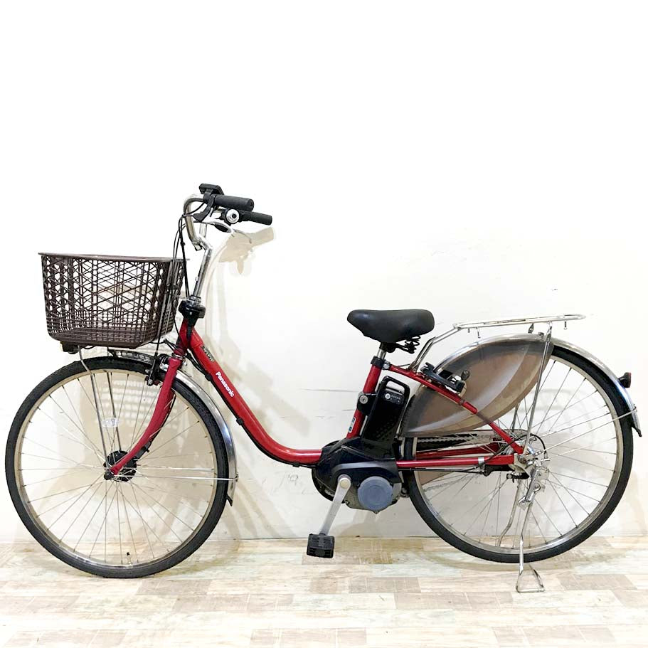 中古電動自転車 パナソニック ビビDX レッド 26インチ KI037
